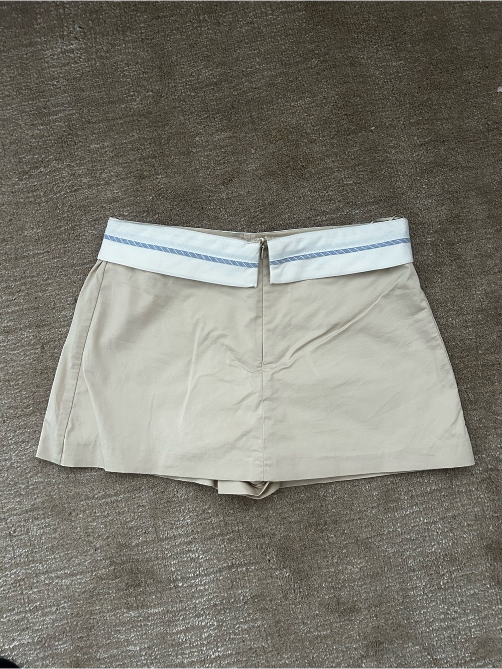 Zara Cream/Tan Sailor-Inspired Skort